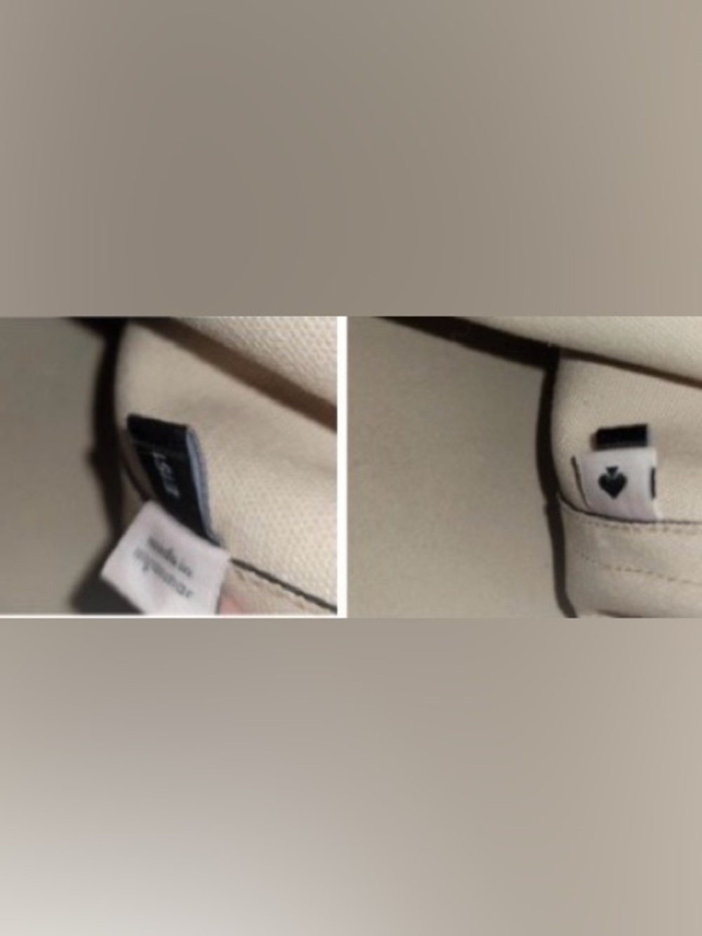 Kate Spade Link Shoulder Tote Bag Taupe Cream Coated Canvas Purse - Picture 14 of 16